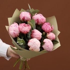 Bouquet of 9 peonies "Modest smile" from online-shop «CityFlowers» in Netherlands